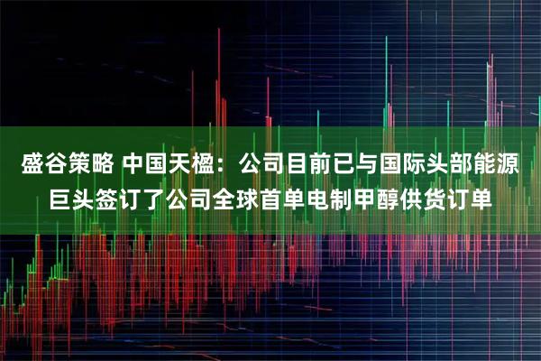 盛谷策略 中国天楹：公司目前已与国际头部能源巨头签订了公司全球首单电制甲醇供货订单