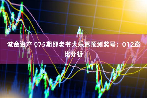 诚金资产 075期邵老爷大乐透预测奖号：012路比分析