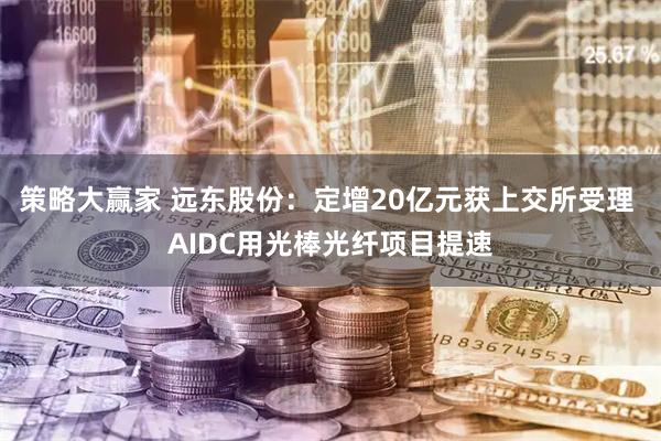 策略大赢家 远东股份：定增20亿元获上交所受理 AIDC用光棒光纤项目提速